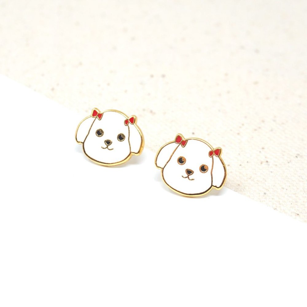 Handcrafted Maltese Enamel Stud Earrings